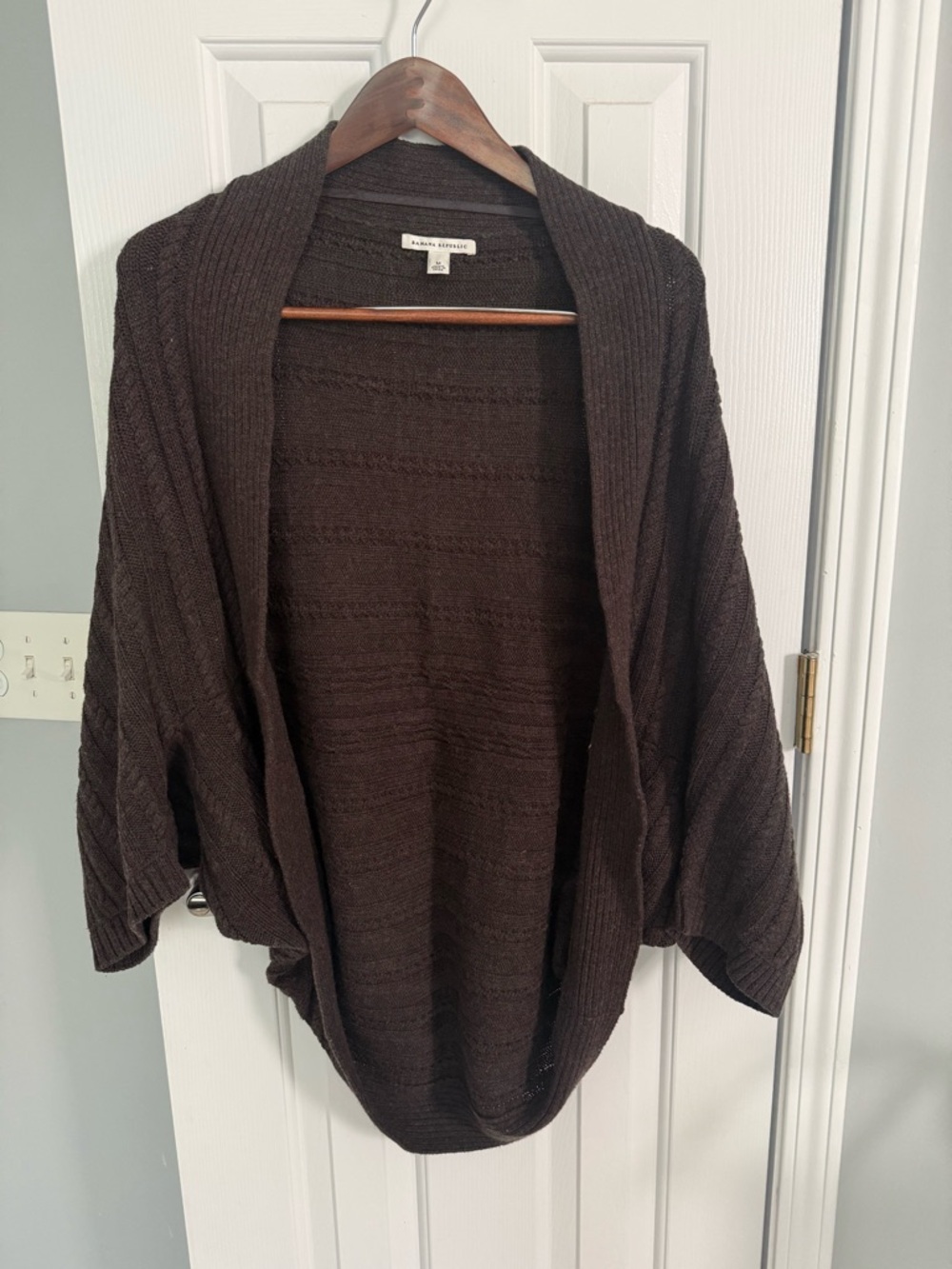 Banana Republic Brown Open-Front Cozy Knit Long Shrug